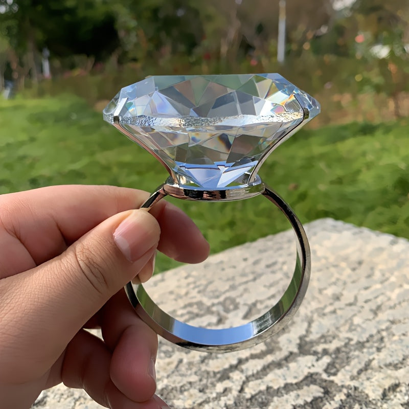 Glass Ring 8cm Synthetic Gemstone Luxury Party Gift for Valentine's Day