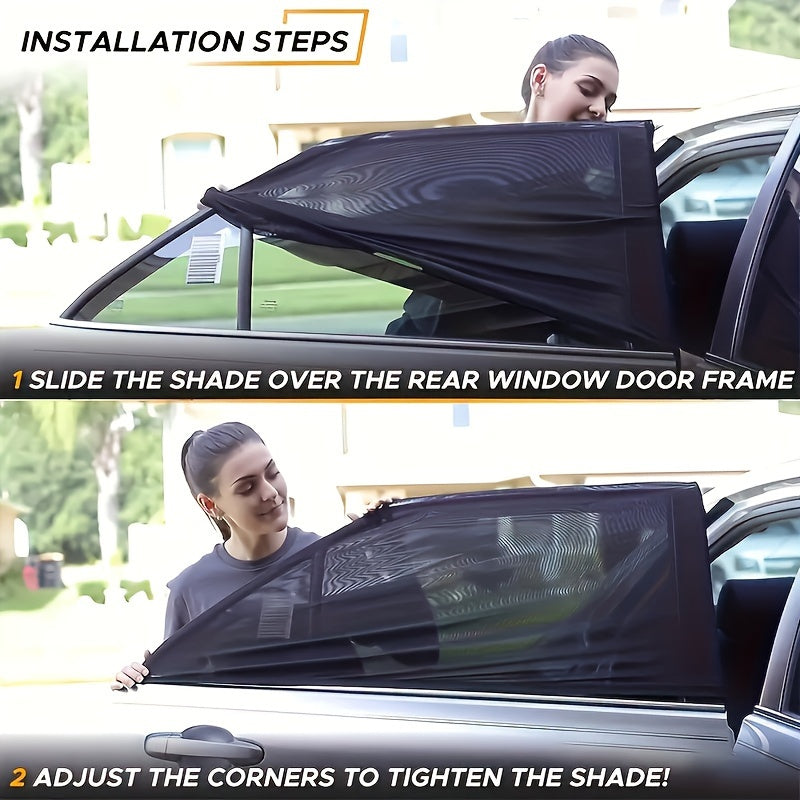 2 dona nafas oladigan tarmoq avtomobil oynasi quyoshdan himoya qilish qoplami yon va orqa oynalar uchun