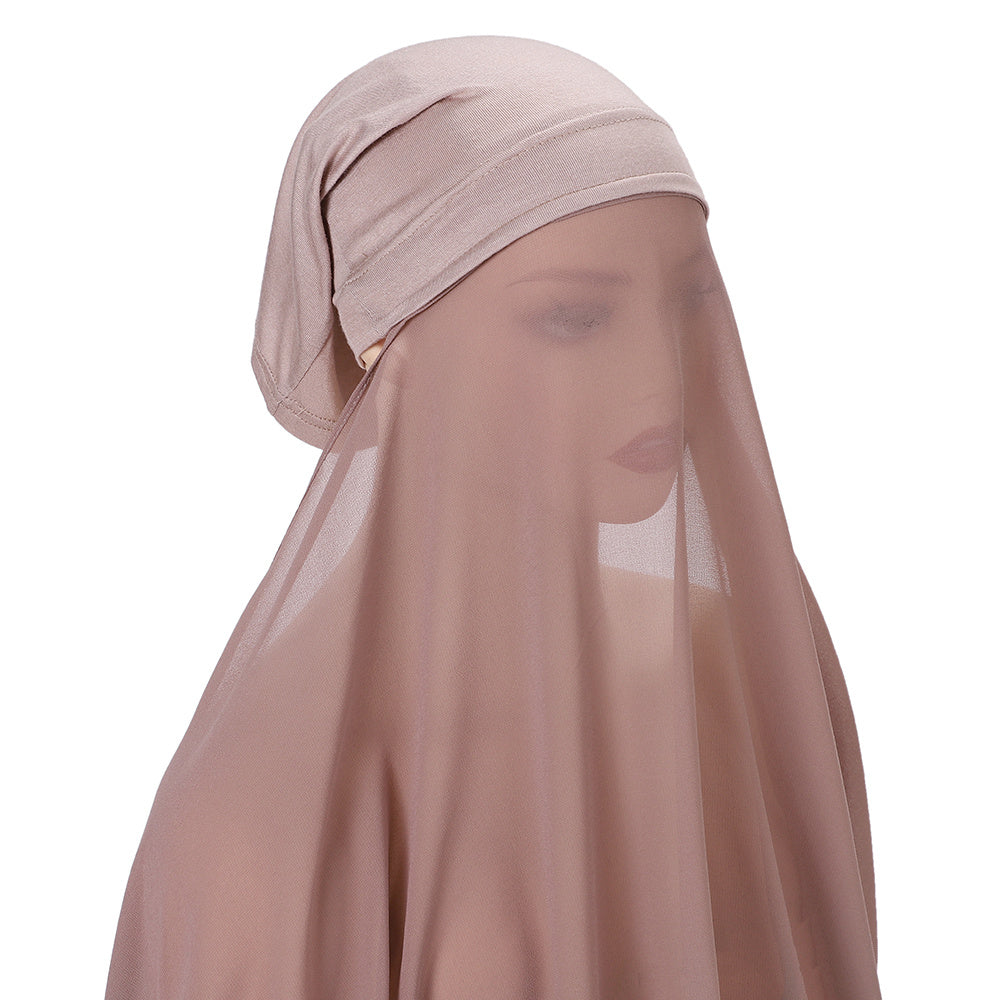 Women's Chiffon Instant Hijab Set with Tube Undercap Lightweight Head Cover