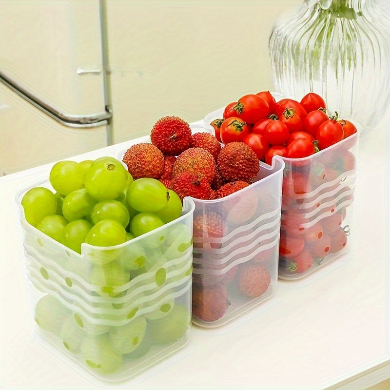 4pcs Clear Plastic Storage Boxes for Refrigerator, Stackable Pantry Organizer