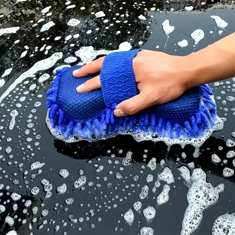 Guantes de lavado de microfibra de chenilla para coche, limpieza de automóviles, felpa de coral