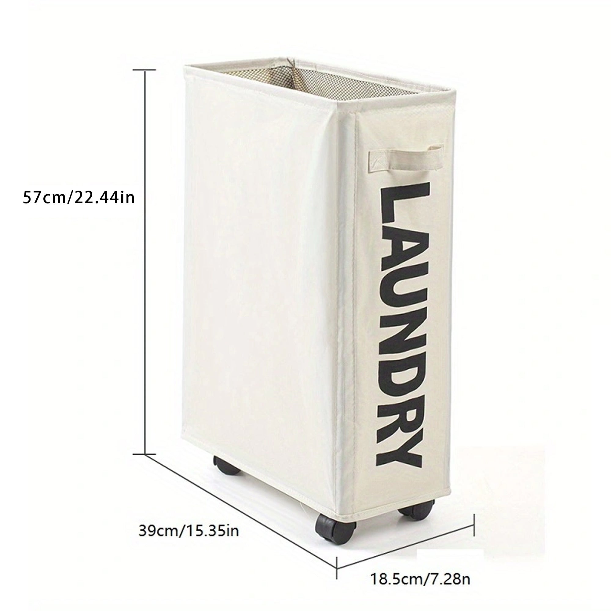 Cesta de ropa sucia delgada con malla a prueba de polvo y tela impermeable para almacenamiento de ropa