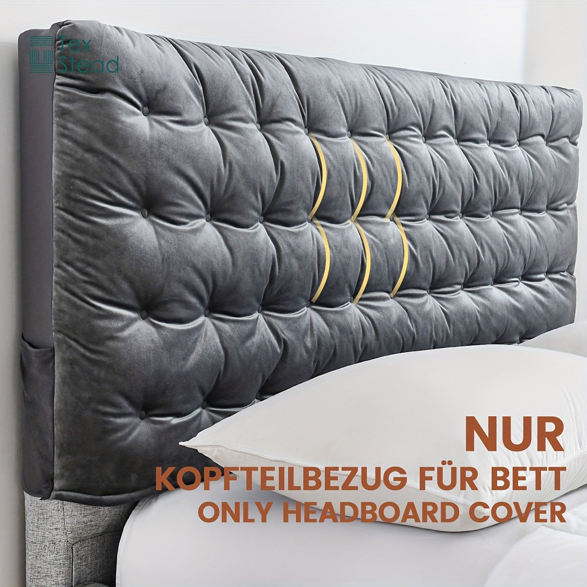 1 dona TEXSTEAD Qalin Boshqaruv Qopqog'i Silliq Kulrang - 100% Polyester, Mashinada Yuvish Mumkin, yotoqxonangizga qulaylik va uslub qo'shadi, mustahkam mato, tugmachali dizayn, uchun mukammal yaxshilanish