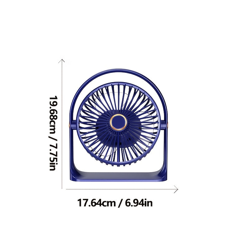 Portable USB Rechargeable Fan 1200mAh Battery 5-Speed Table Fan for Home Office Outdoor