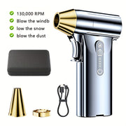 Portable Handheld Electric Blower with 130,000 RPM Brushless Motor USB Rechargeable for Dust Snow Leaves