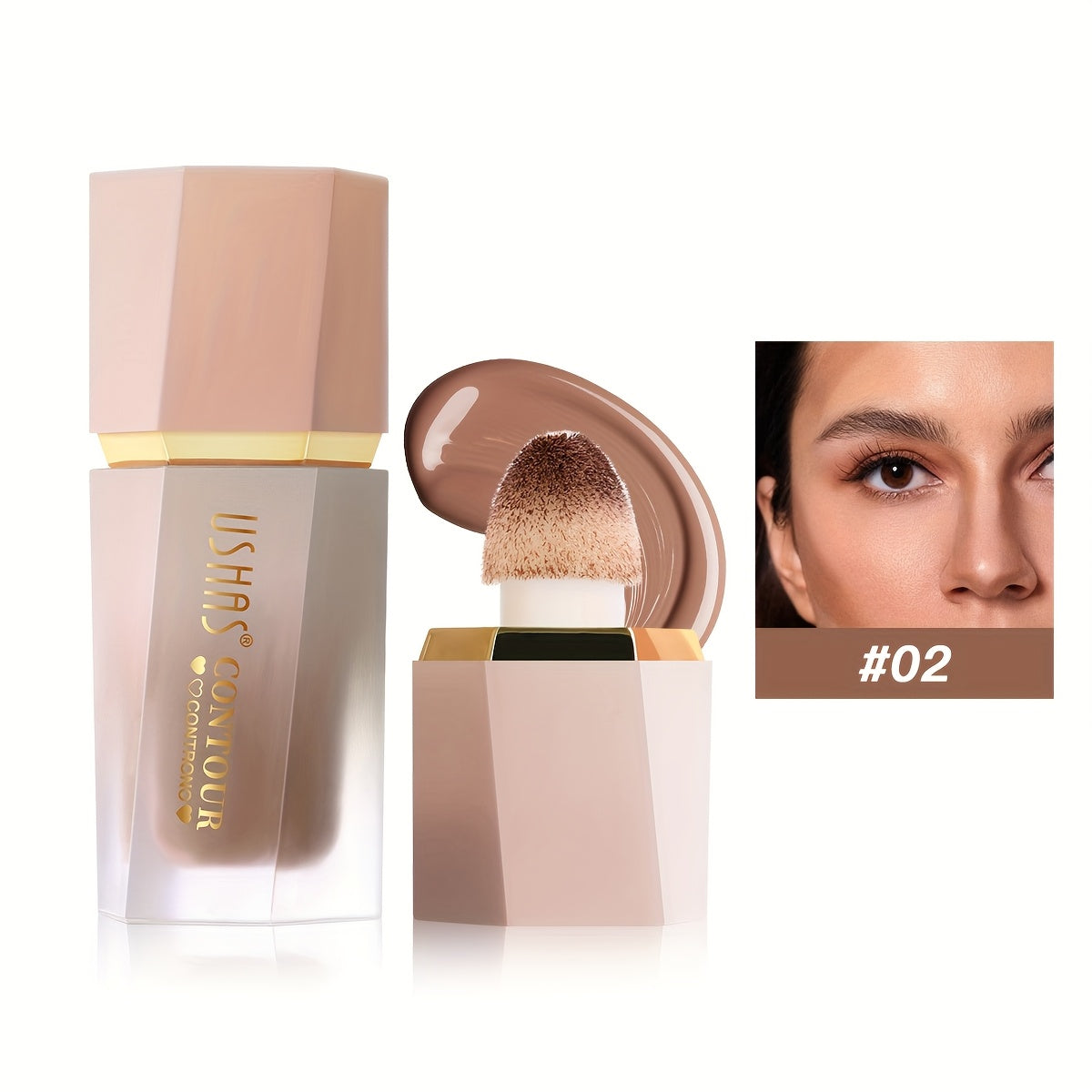 Corrector líquido para rostro de mujer y contorno - Hidratante, a prueba de agua, con aplicador de esponja