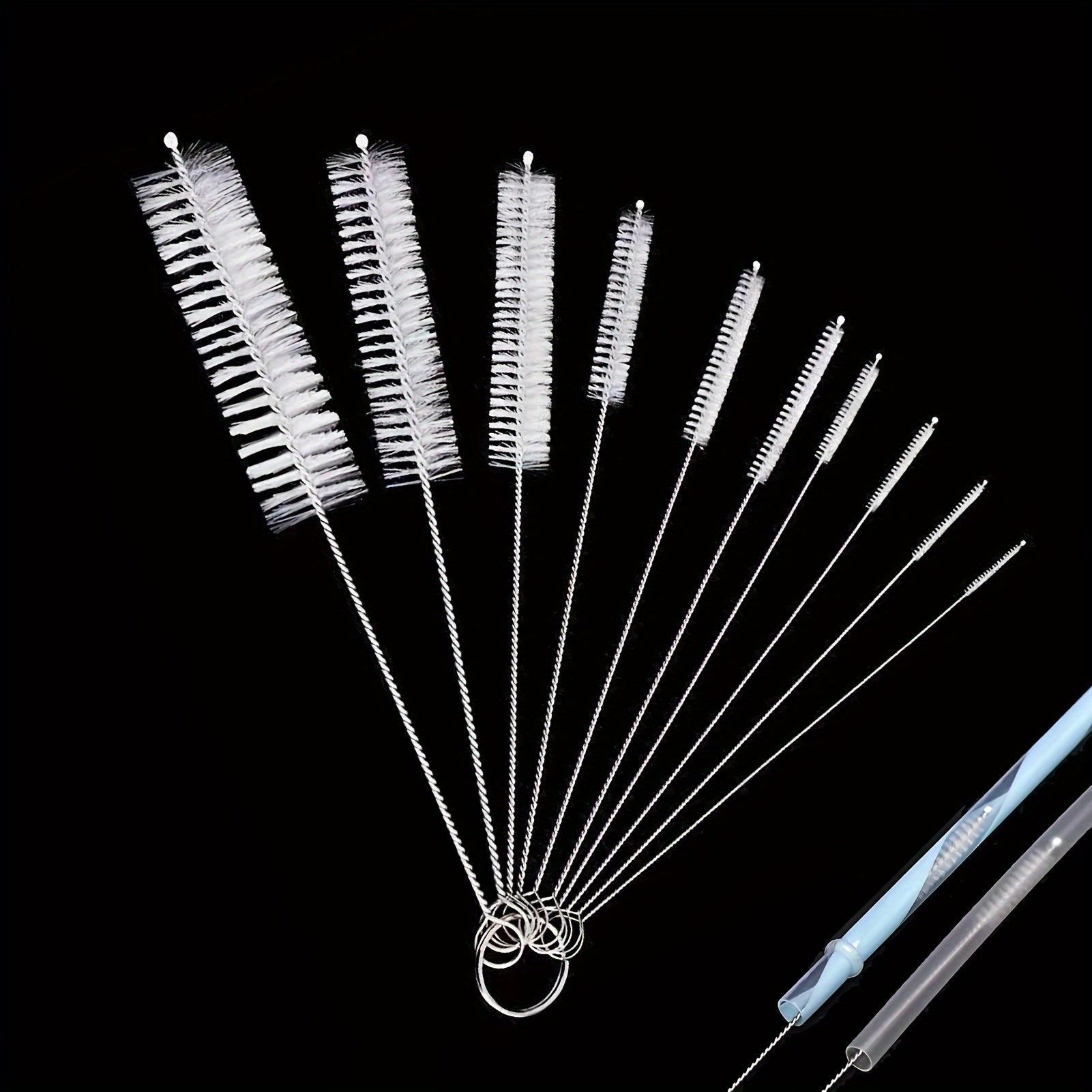 Set of 10 Reusable Cleaning Brushes for Tumblers Bottles and Cups