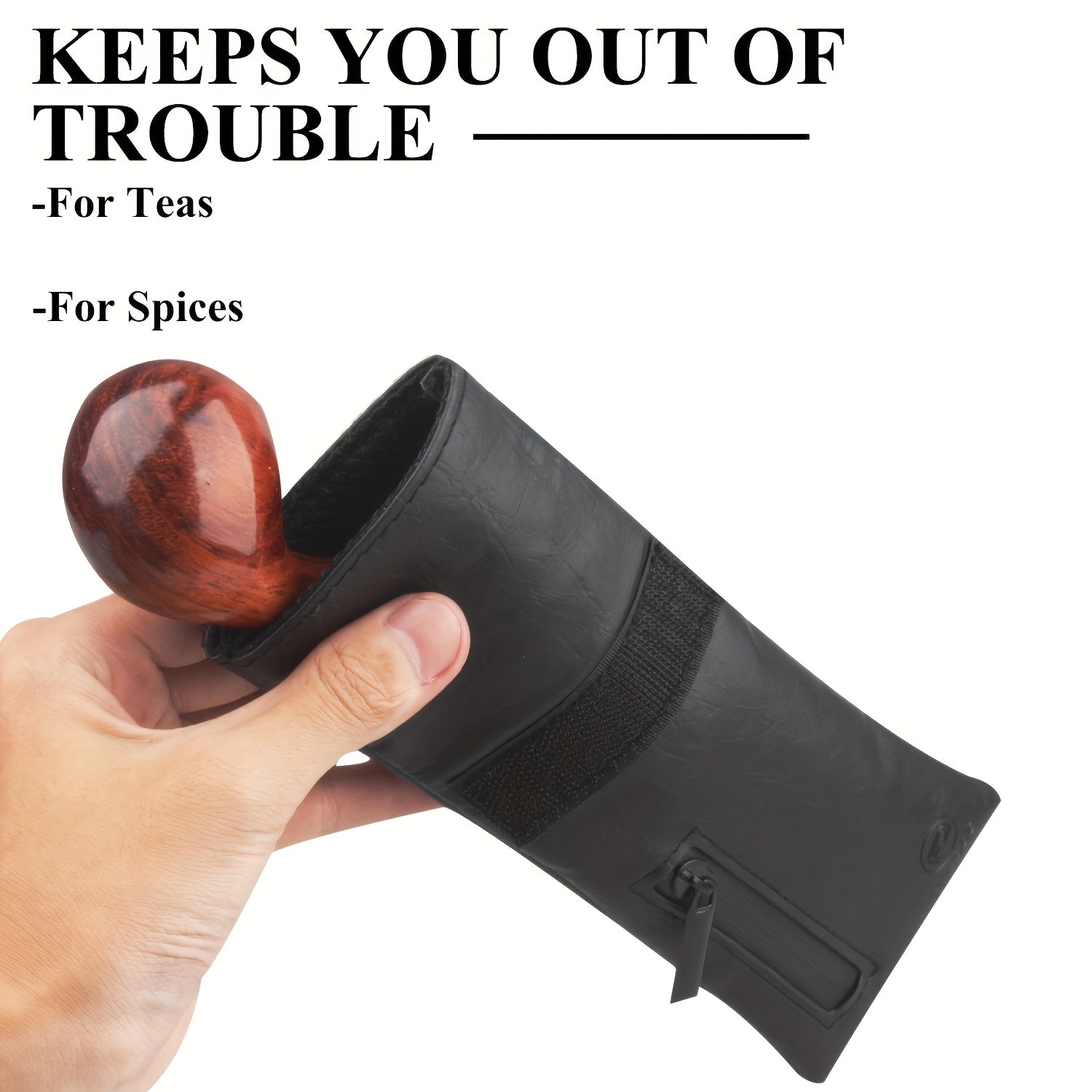 Smell Proof Zipper Pouch Carbon Lined PU Leather Odor Resistant Bag Tobacco Accessory