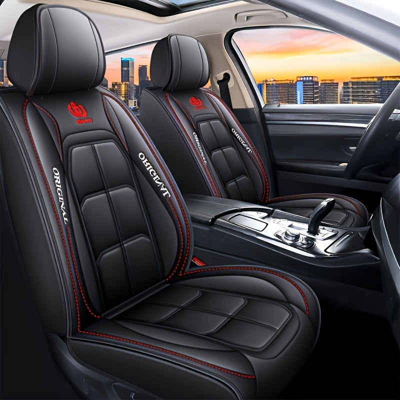 Universal Car Seat Cover Set for Sedan and SUV All-Season Durable PU Leather