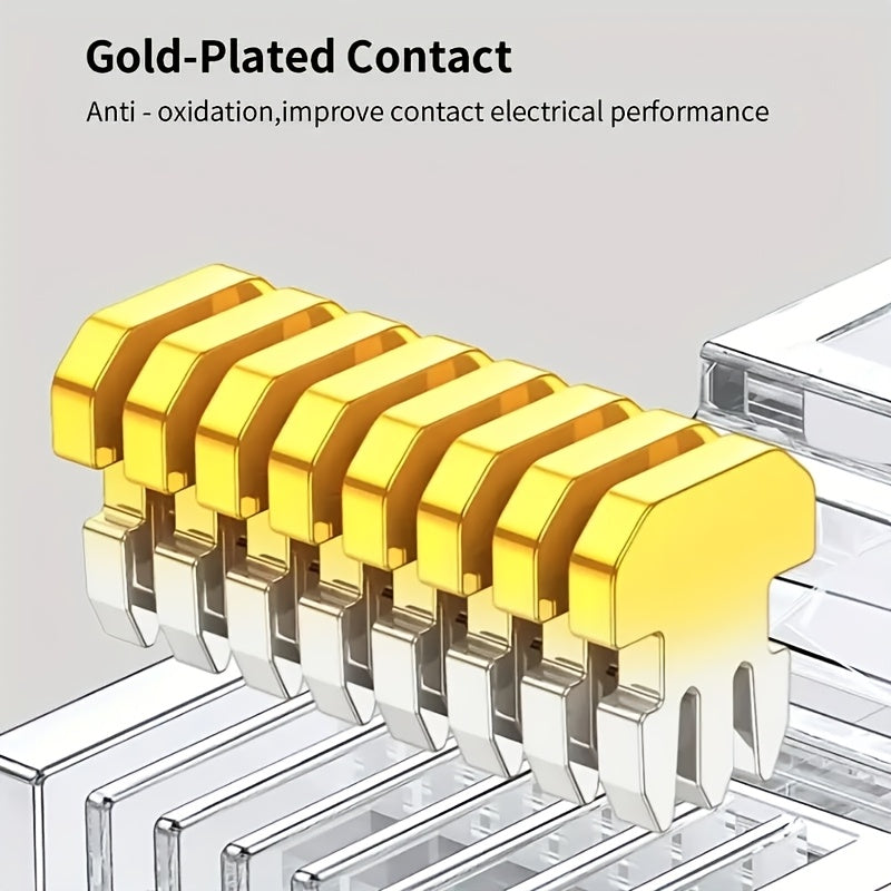 100-Pack RJ45 Pass-Through Ethernet Connectors for Cat6 Cat5 UTP Gold-Plated