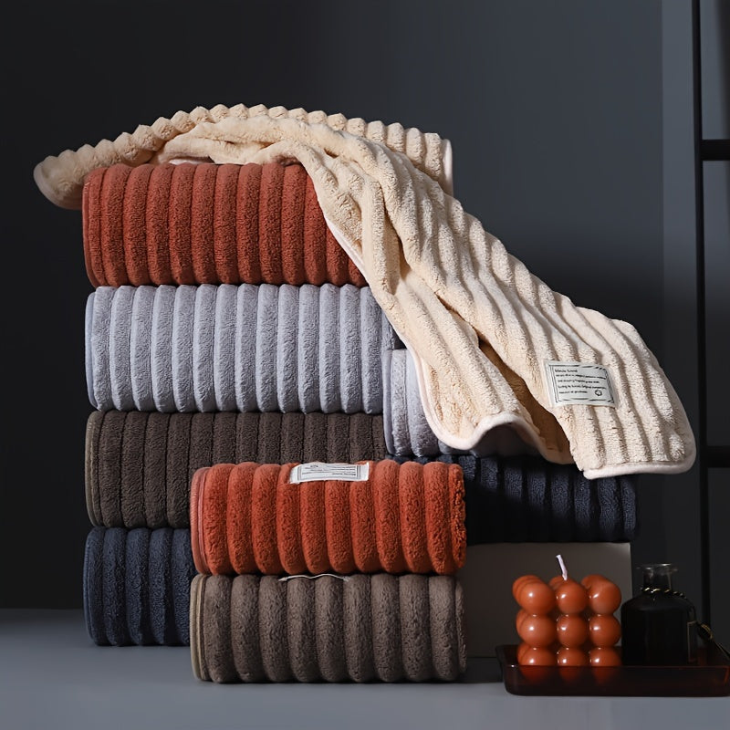 3-Piece Polyester Towel Set Quick-Dry Absorbent Bath Towels 70x140 cm