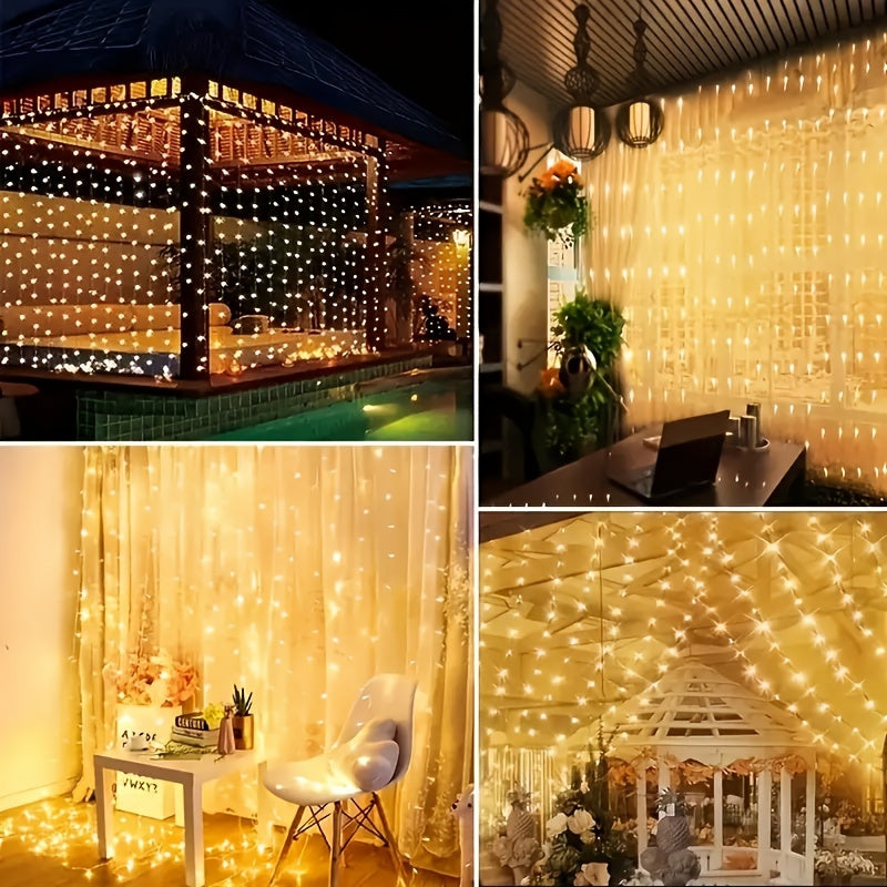 LED Curtain Lights with Remote Control for Christmas Weddings and Holidays