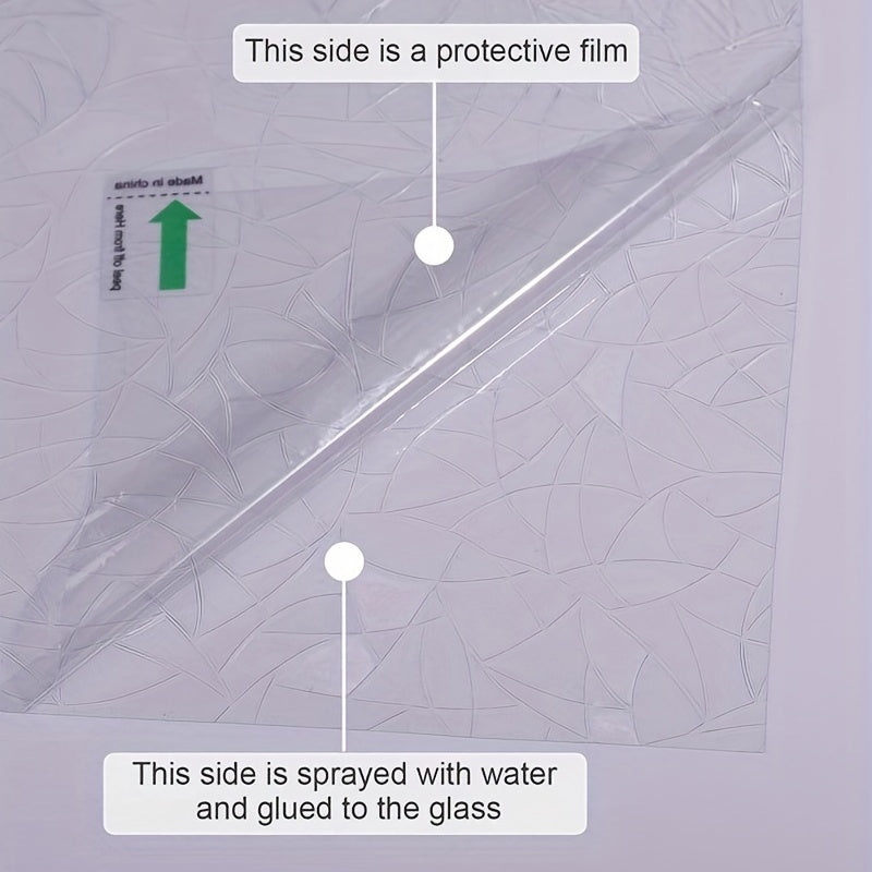 Decorative PVC Film Roll 16Mil Thick Iridescent Geometric Privacy Window Sticker