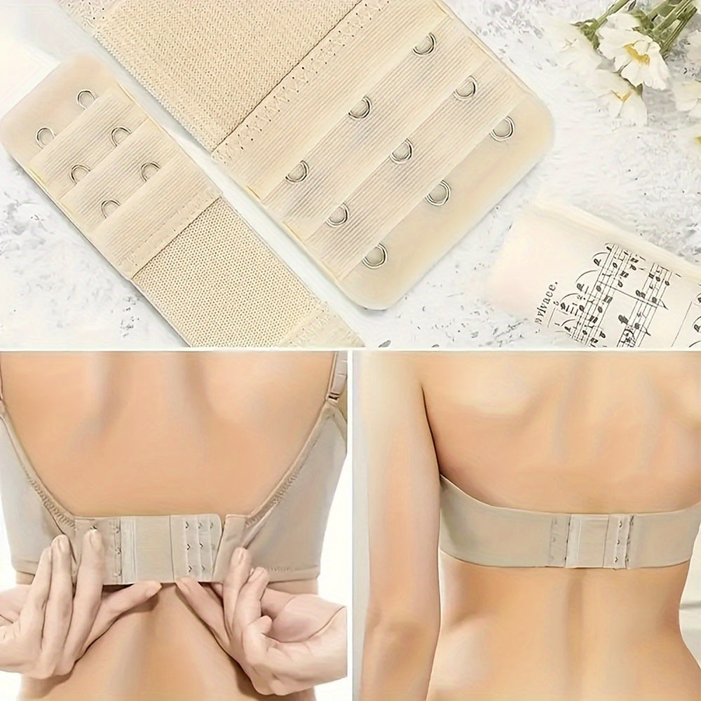 12 Pack Comfort Stretch Bra Extenders Adjustable Hooks Soft Polyester Knit Solid Color