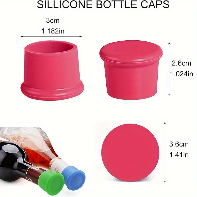 Silicone Wine Bottle Stopper Food Grade Multicolor Leak-Proof Sealed Fresh-Keeping Plug