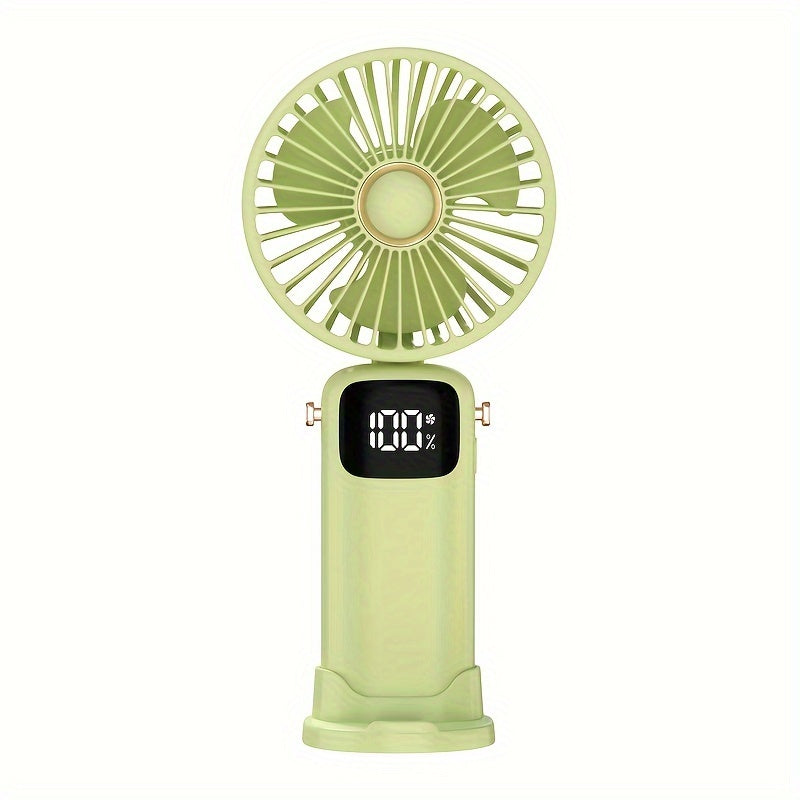 Portable Mini Fan USB Rechargeable Handheld Fan with LED Indicator, 6 Speeds for Travel Outdoor Camping