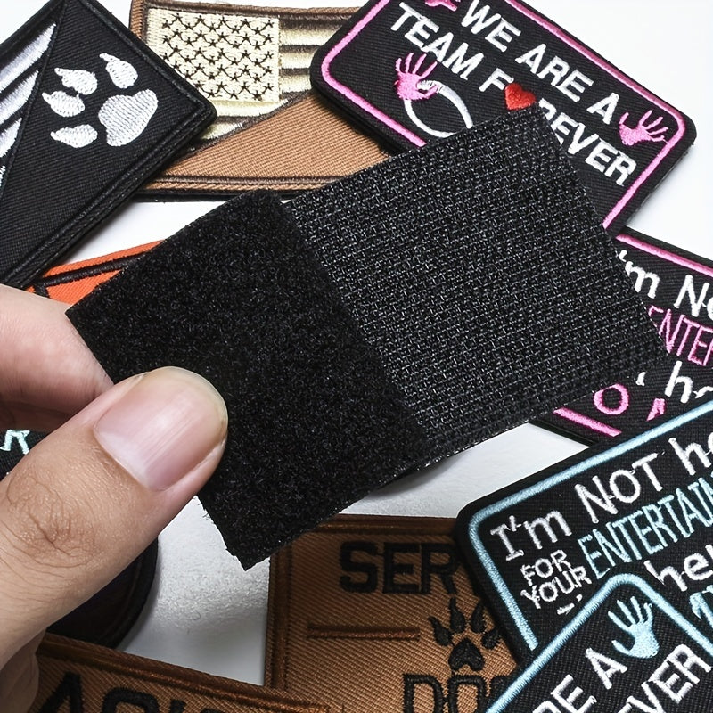 Set of 20 Embroidered Tactical Morale Patches Hook and Loop Backing for Hats Bags and Vests