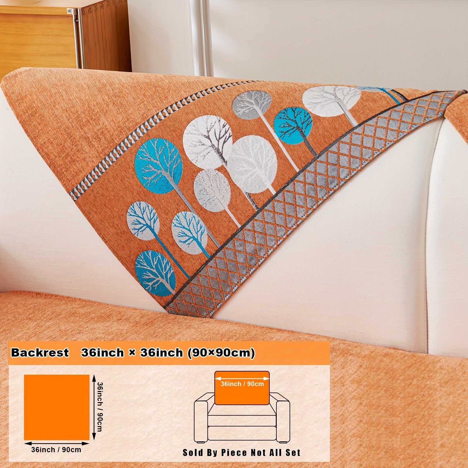 Bohemian Moonlit Trees Sofa Cover for Single to Quadruple Seaters Pet-Friendly Machine Washable Viscose