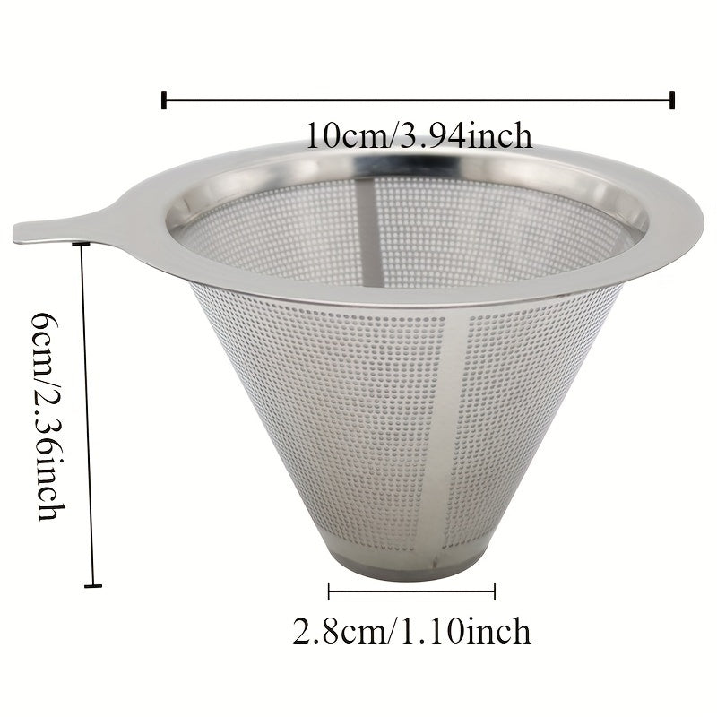 Reusable Stainless Steel Pour Over Coffee Dripper Single Cup Coffee Maker