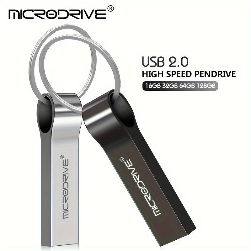 USB 2.0 Flash Drive 4GB to 128GB Keyring Compact Data Storage