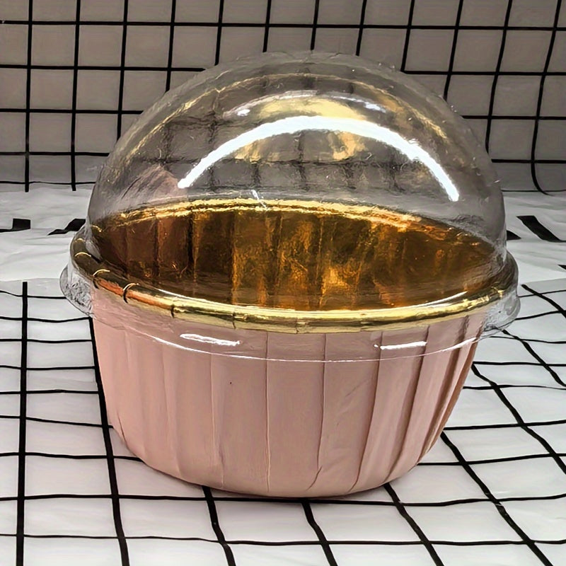 50 штук термостойких бумажных форм для кексов с крышками для выпекания кексов и маффинов