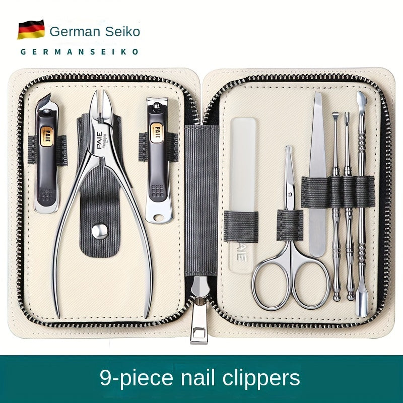 Stainless Steel Fingernail Clipper Set with Storage Case and Precise Blade