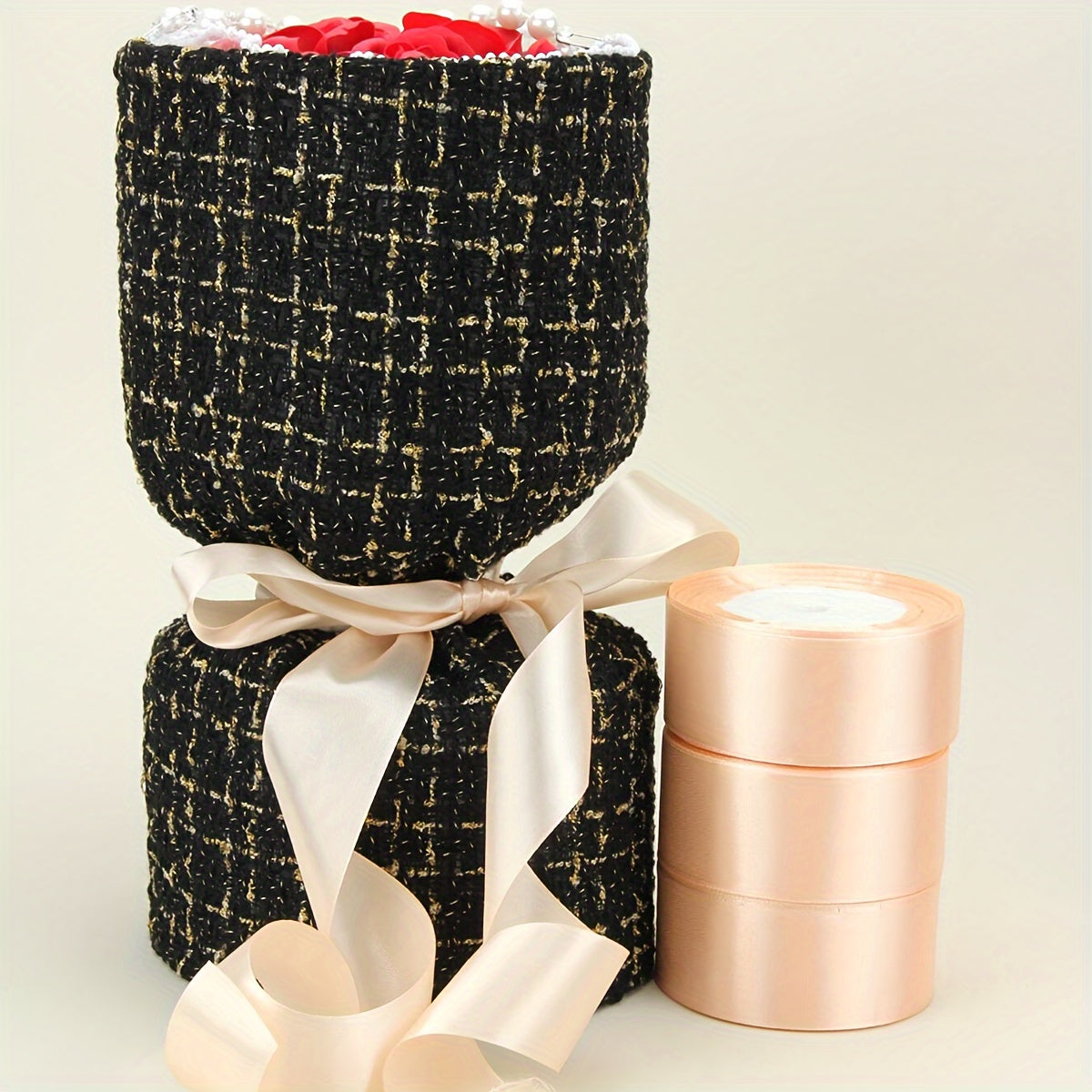 3 piezas de cinta de 4cm de ancho y 22m de largo para envolver regalos, bodas, manualidades DIY