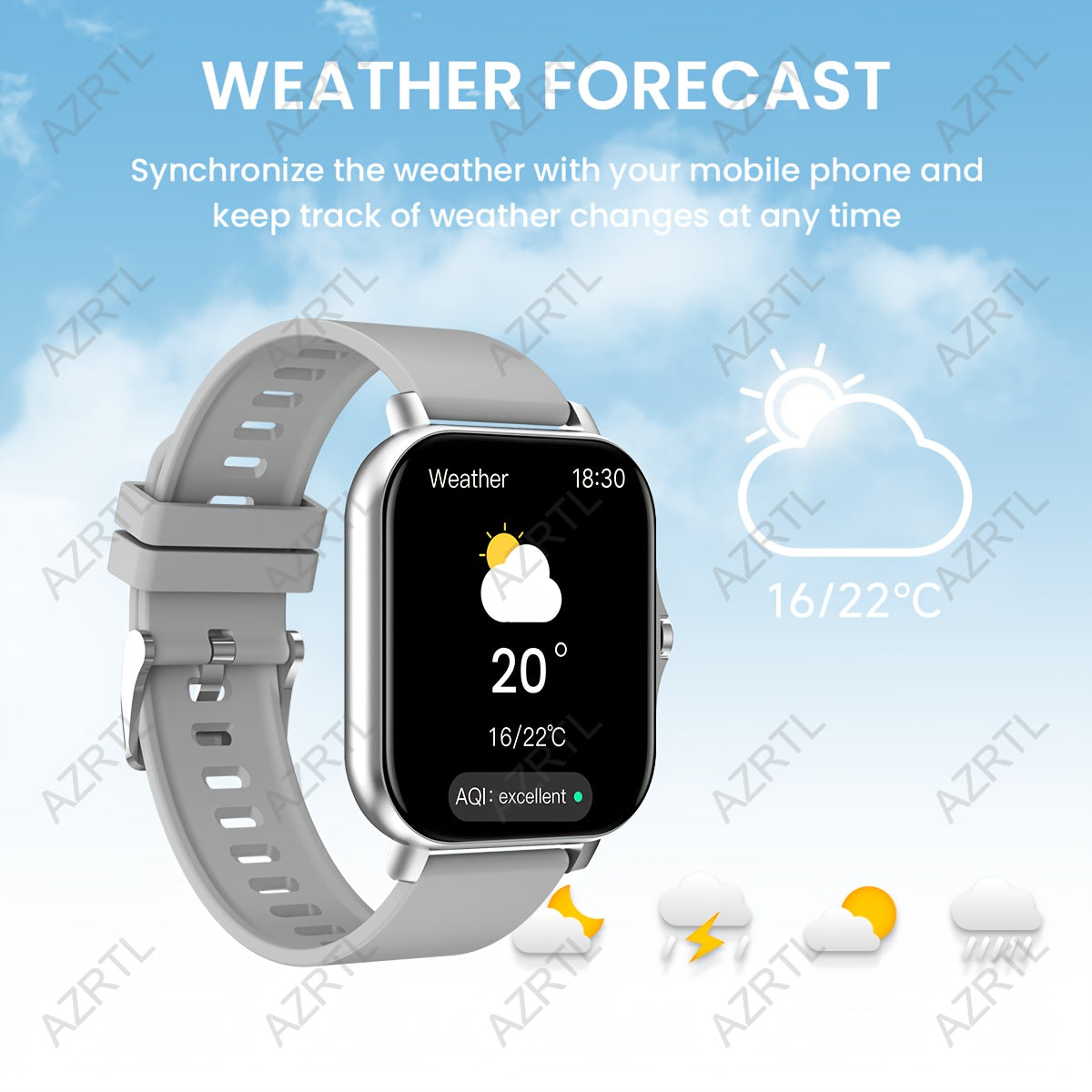 Full Touch Screen Smartwatch with Customizable Dial Fitness Tracker Music Player Multiple Sports Modes