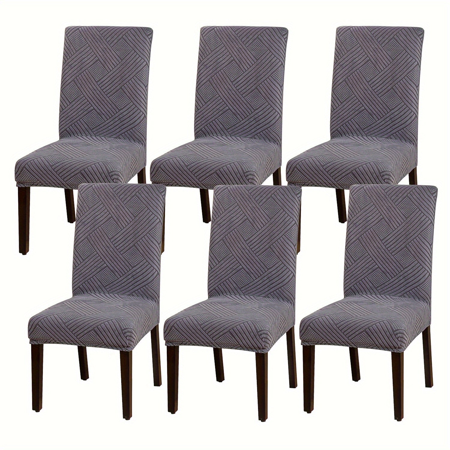 4/6 Piece Stretch Chair Slipcovers for Dining and Living Room Furniture Protection