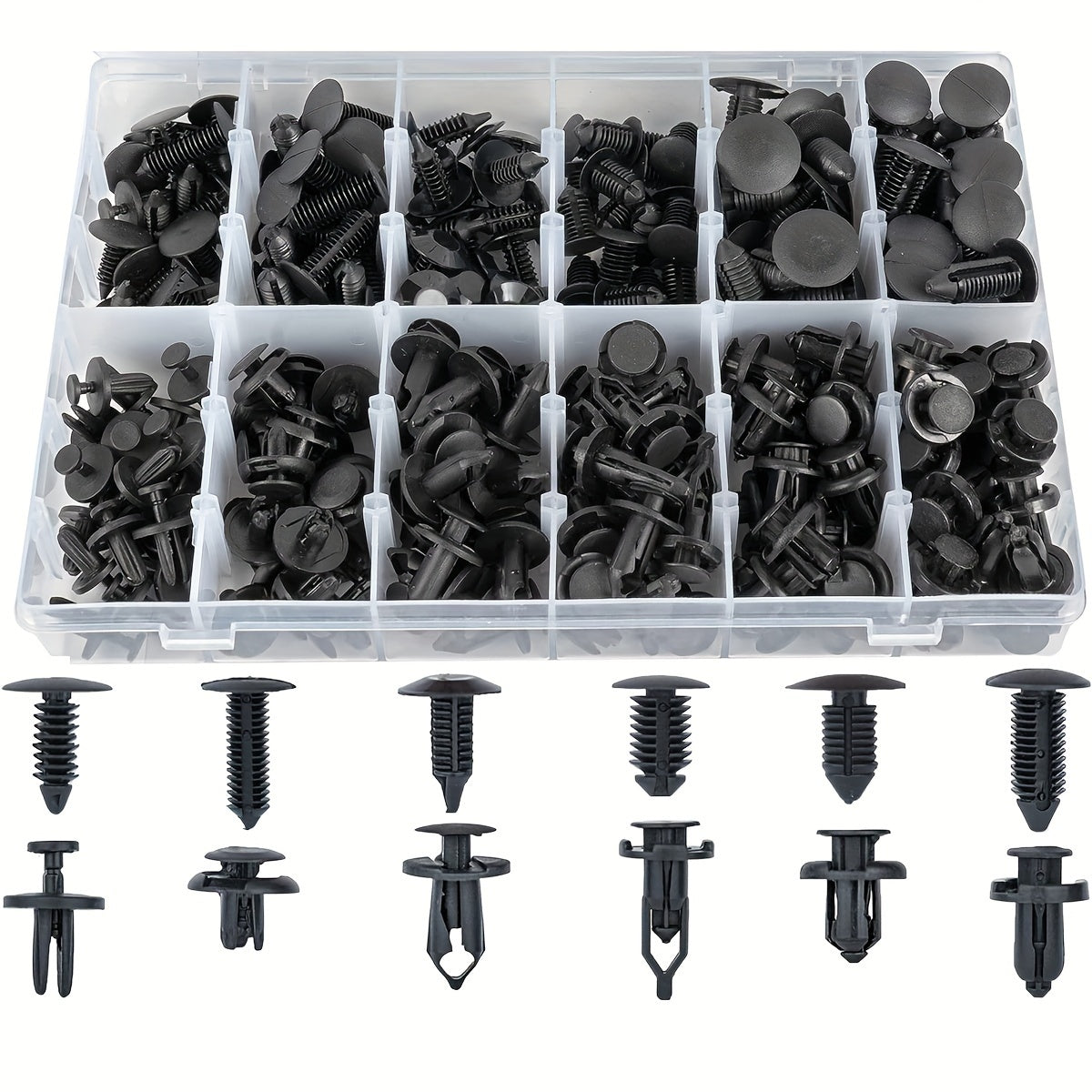 Juego de clips y sujetadores de parachoques de plástico para coche 100/190 piezas remaches de empuje automáticos