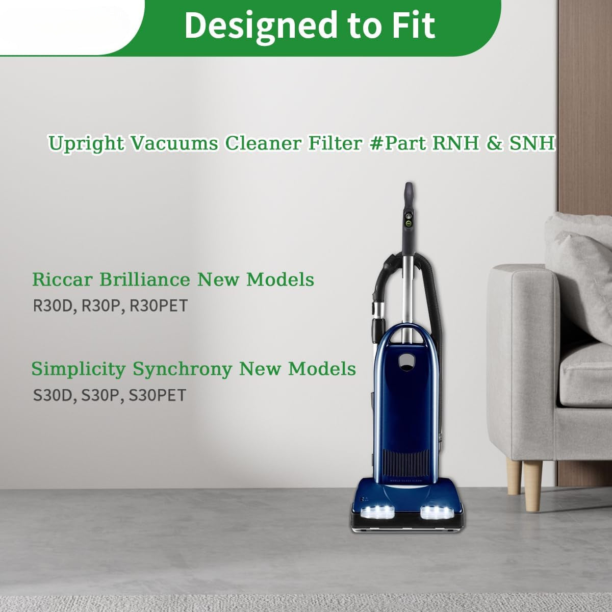 6 Pack HEPA Vacuum Bags for Compatibility with Synchrony and Brilliance Models