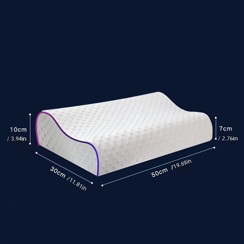 Memory Foam Pillow with Wave Pattern for Neck Support and Ventilated Cover