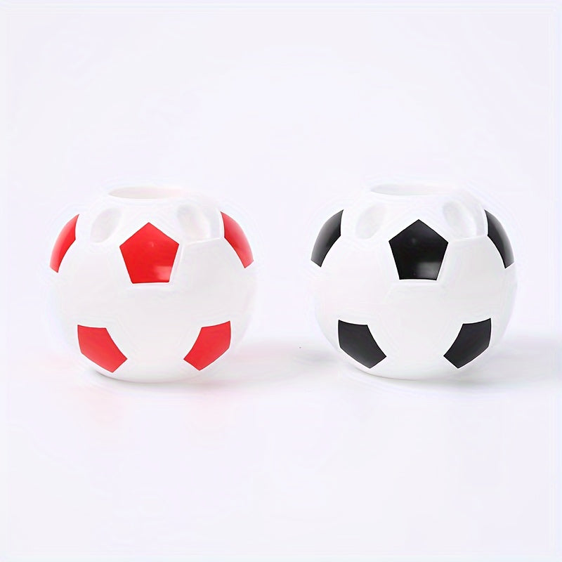 Soccer Ball Desk Organizer Pen Holder Lightweight Plastic Office Accessories