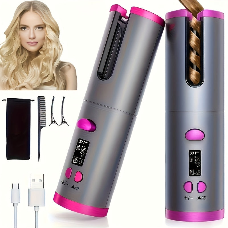 Automatic Ceramic Hair Curler with USB Charging and Tangle-Free Design