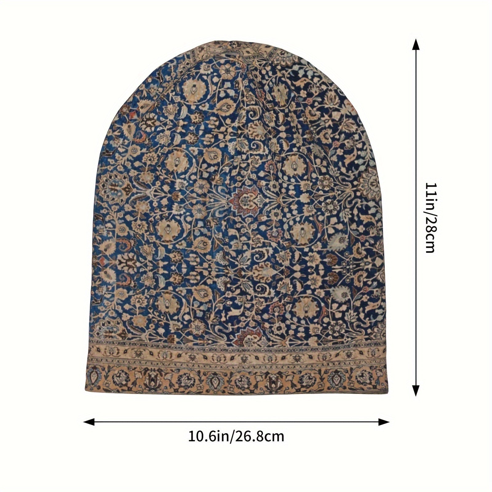 Antik Tabriz Fors Persian kilimi Beanie Boho-Chic bosh kiyim erkaklar va ayollar uchun yumshoq, elastik