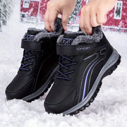 Women's Winter Mid-Calf Fleece Lined Slip-On Boots with Low Block Heel