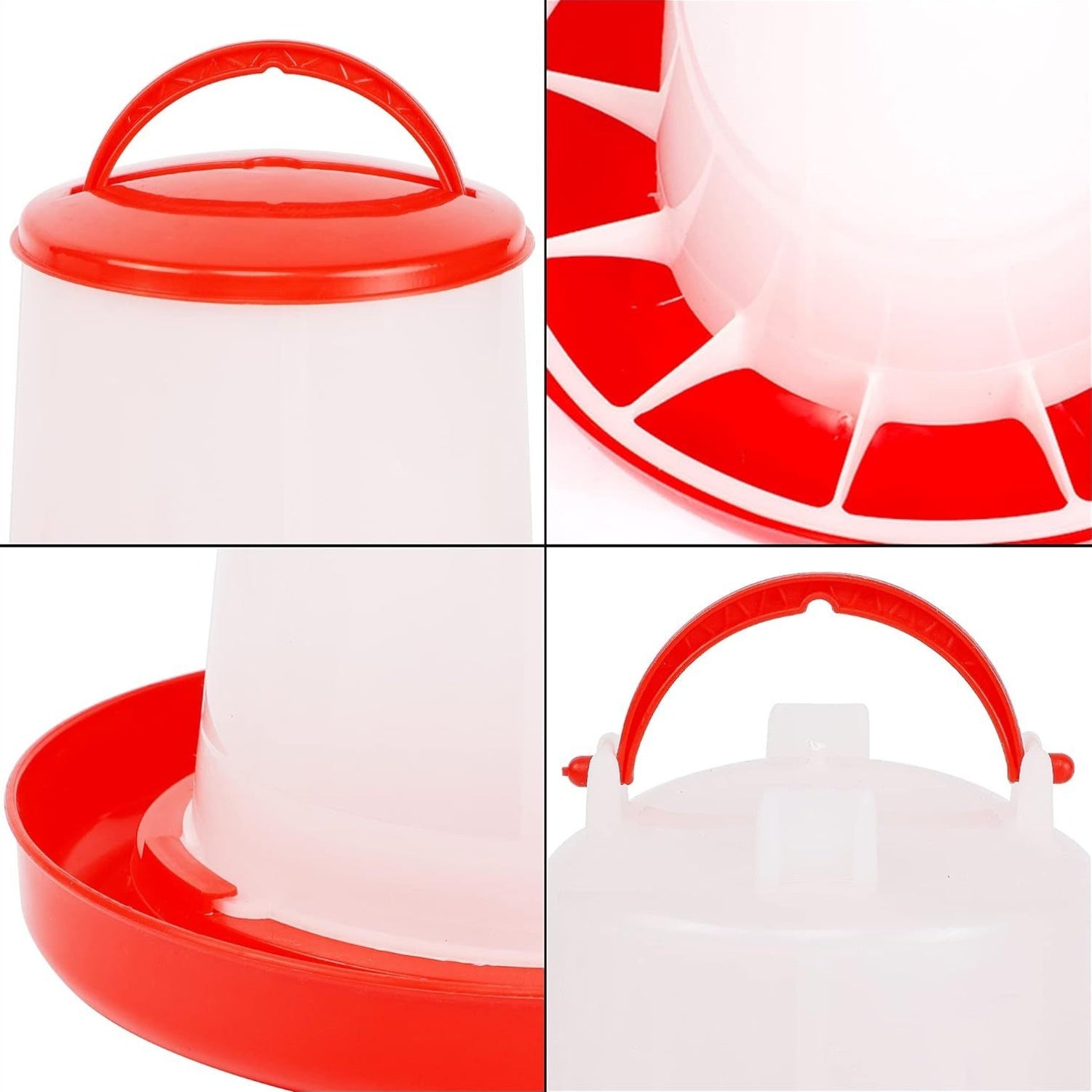 2-Pack Plastic Poultry Feeder and Waterer Set for Chickens 453.59g Feed 1.5L Water