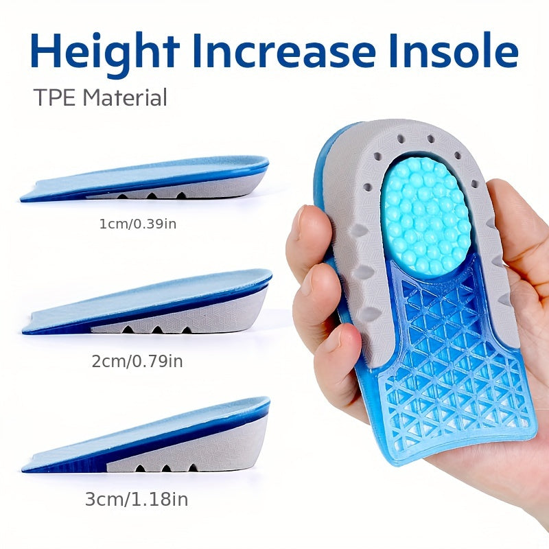 Unisex TPE Heel Support Heel Pads Non-slip Height Increasing Insoles