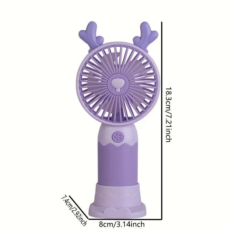 Portable Rechargeable Fan in Cute Animal Design Quiet Indoor Outdoor Use 5 Colors