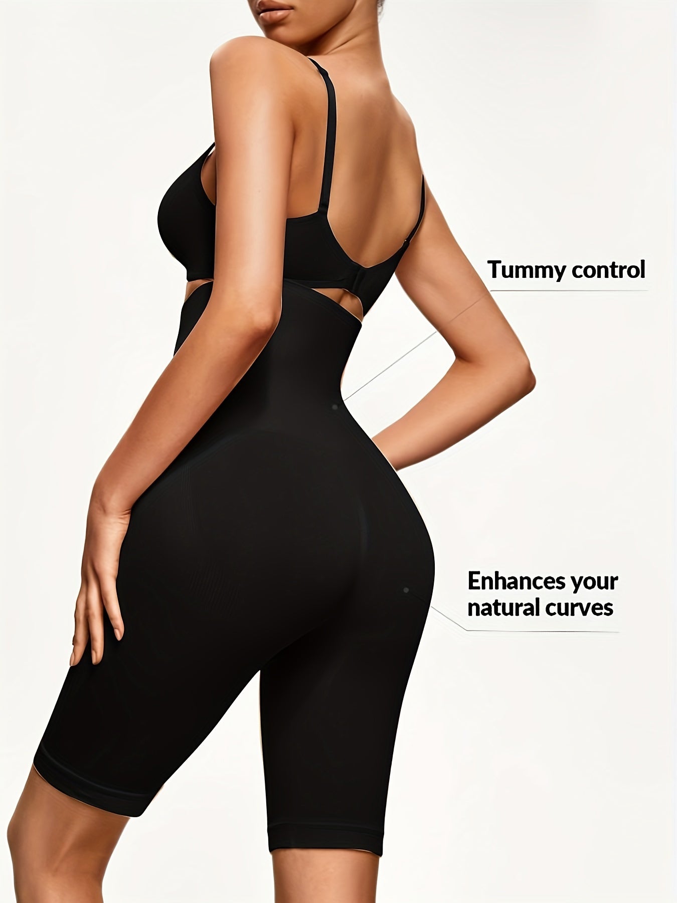 Women's High Waist Tummy Control Shapewear Shorts Solid Color Knit Fabric