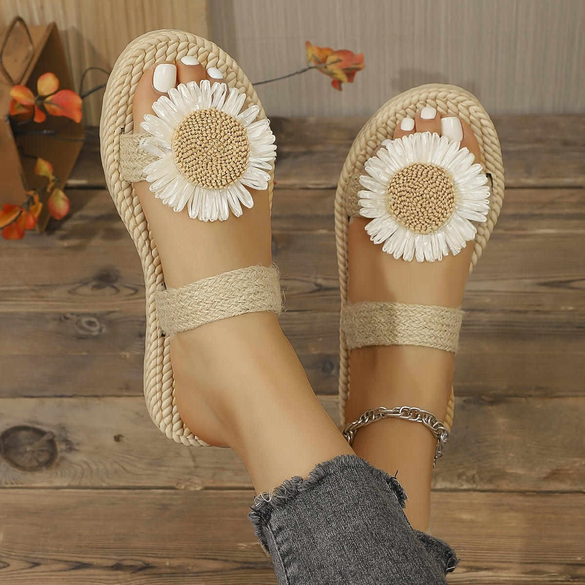 Women's Floral Sandals Lightweight EVA Slip-On Casual Footwear