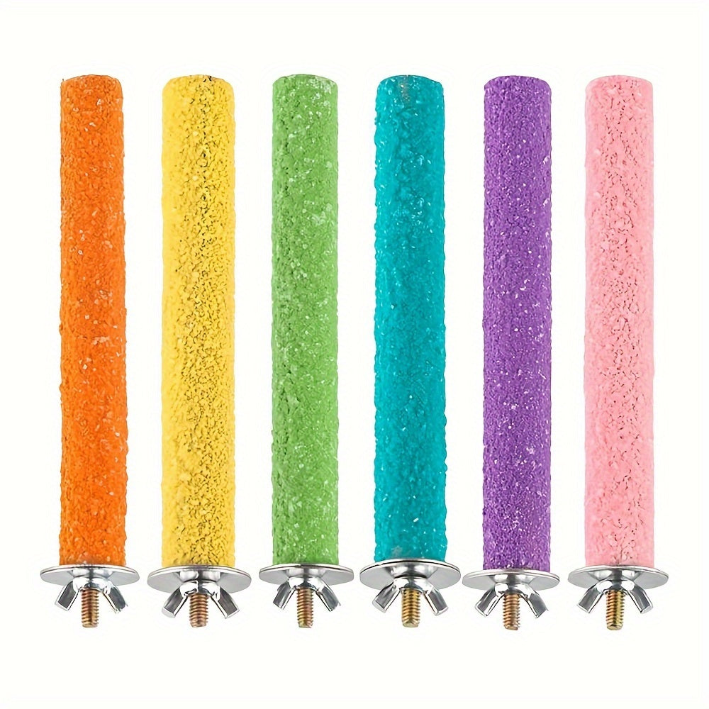 Colorful Parrot Grinding Teeth Stick Bird Cage Perch and Toy