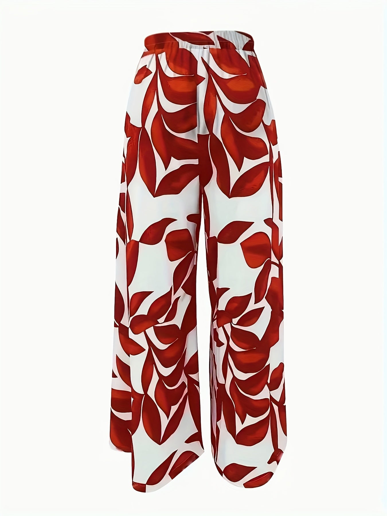 Women's Wide Leg Pants High-Waisted Tropical Print Summer Vacation Plus Size