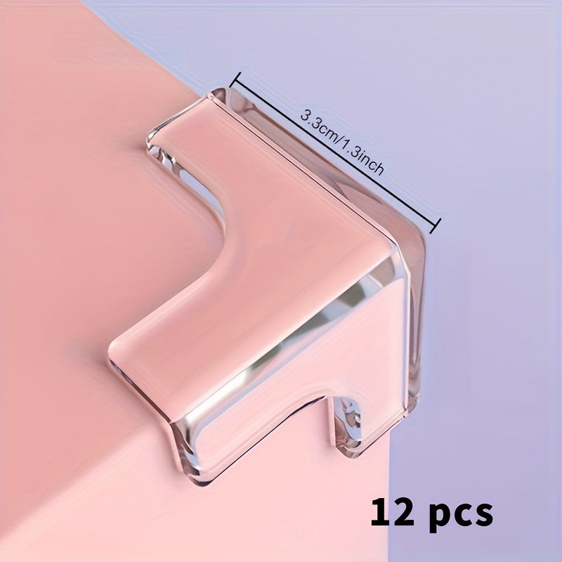 Juego de 12 protectores de esquina de silicona transparente para la seguridad infantil