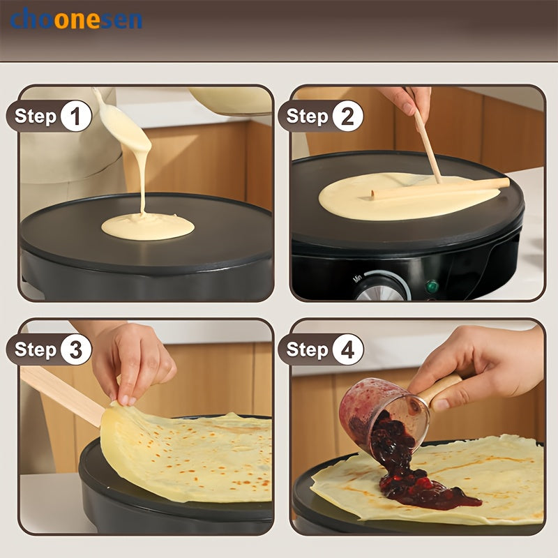 Choonesen Multi-Function Breakfast Maker pancake, tortilla, crepe, quesadilla va boshqa ko'plab taomlarni tayyorlash uchun mukammal.
