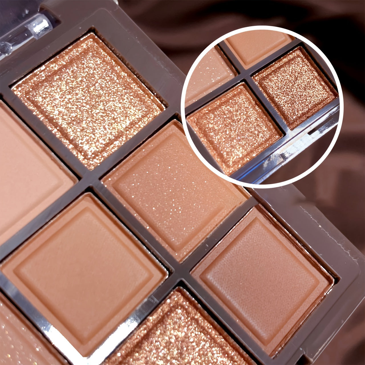 Paleta de sombras de ojos con purpurina mate perlada para mujer con 9 colores chocolate