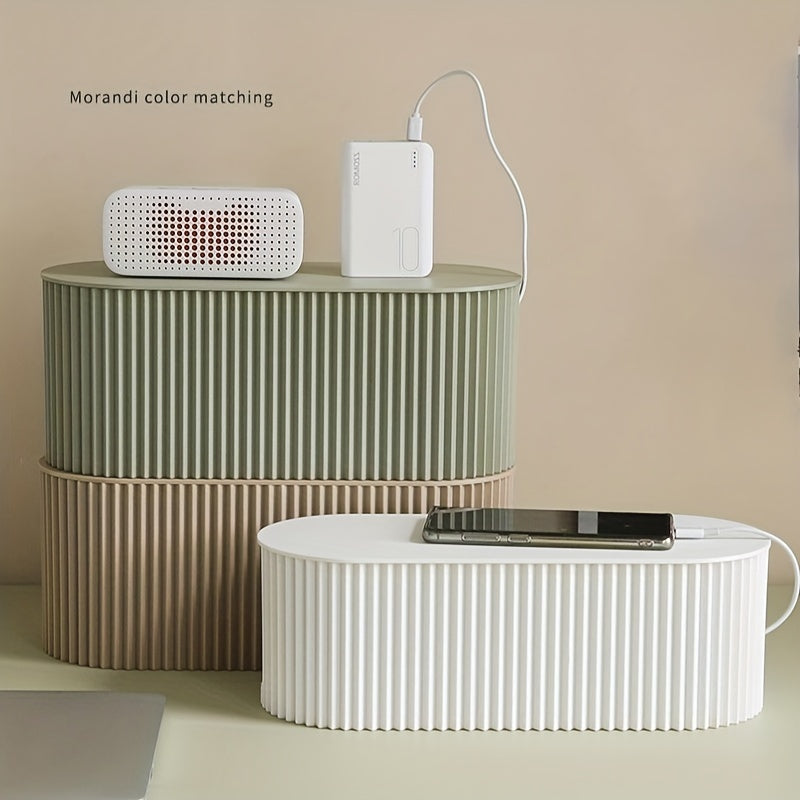 Cable Management Box for Power Strip Storage Organizes Wires Clutter Hide Clutter