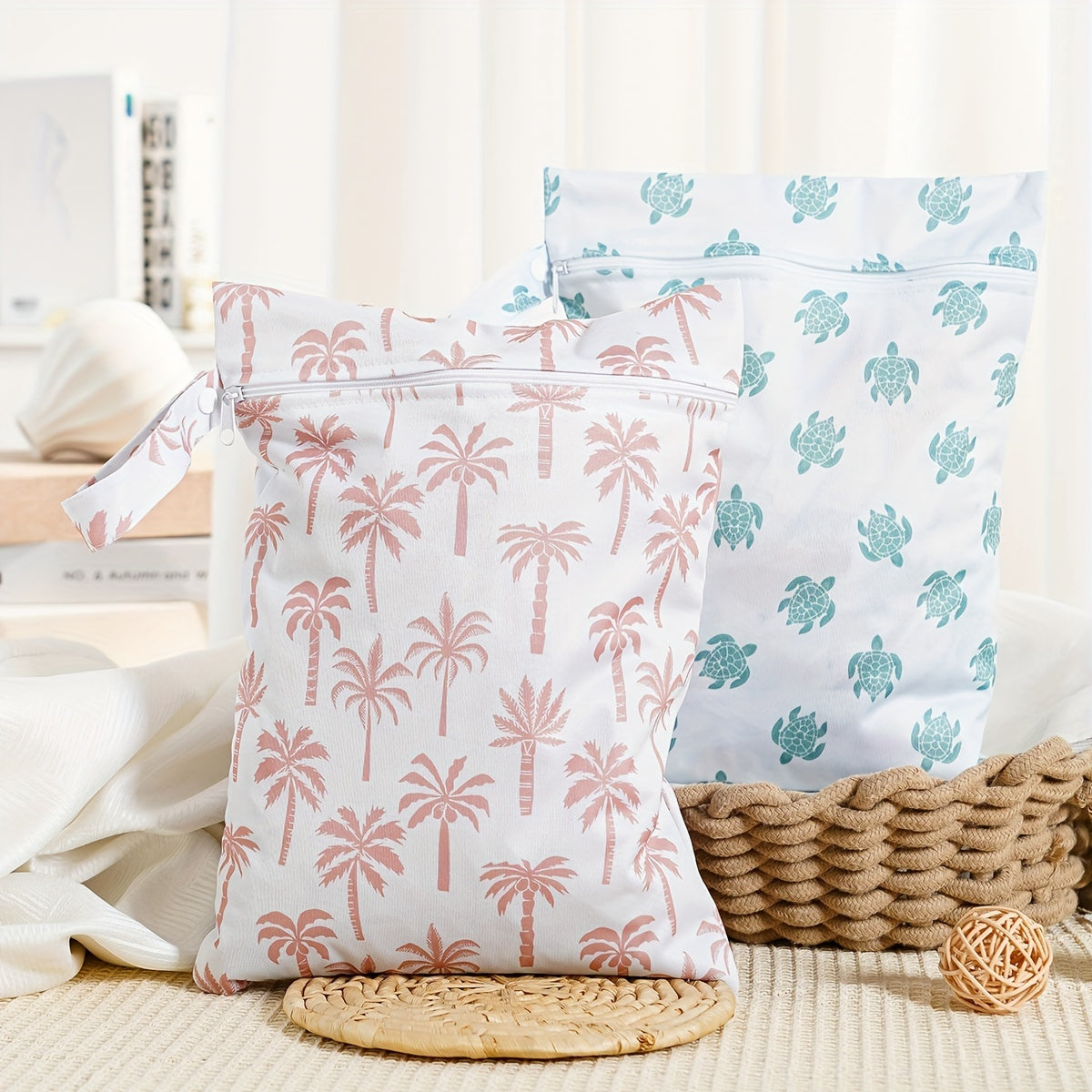 Портативная сумка для мамы в путешествии, водонепроницаемая сумка для подгузников с 2 отделениями для влажных и сухих вещей.