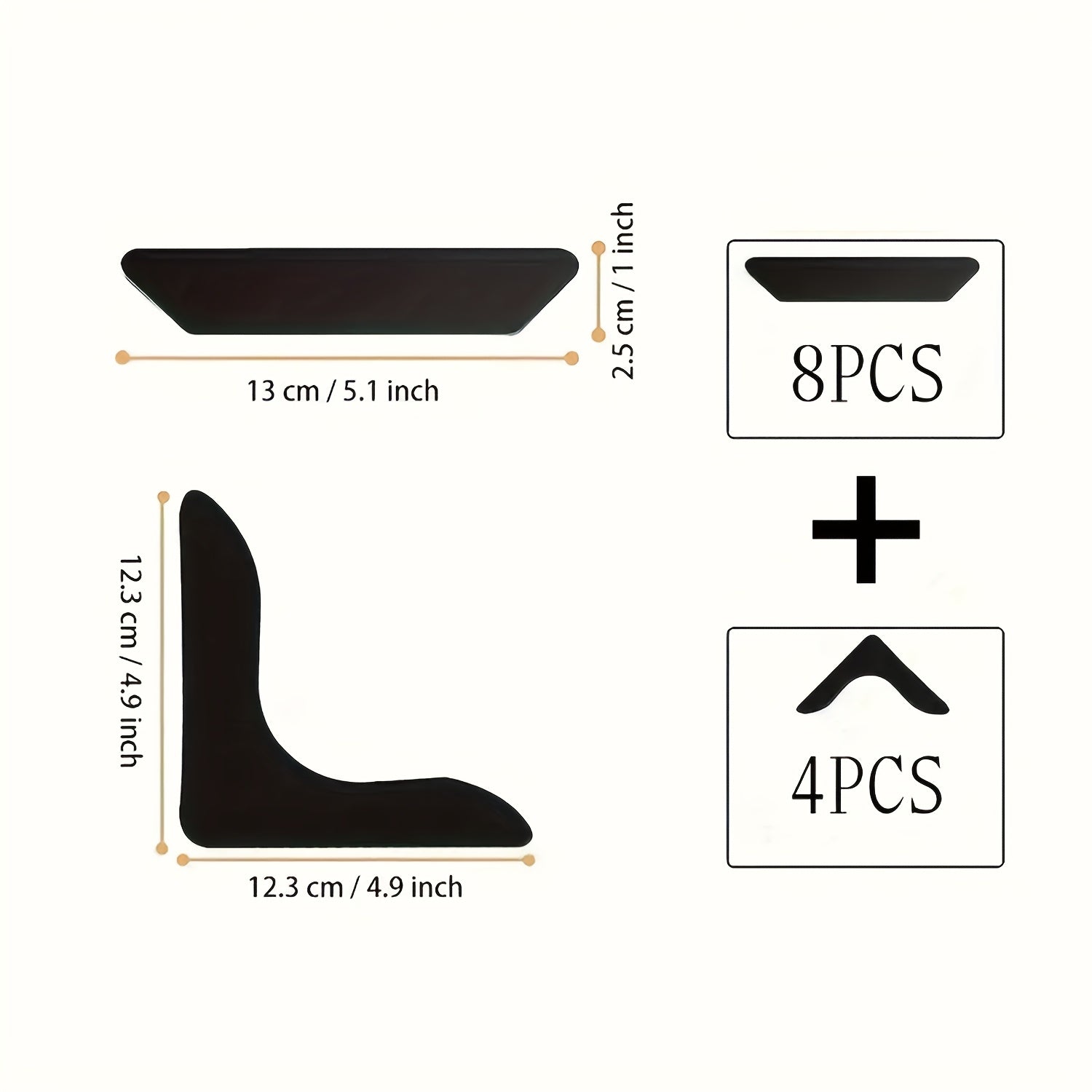 Предотвратите скольжение и закручивание с помощью нашего продвинутого антискользящего фиксатора для ковров - доступен в упаковках по 12, 32 и 34 штуки. Эти двусторонние моющиеся наклейки черного цвета подходят для ковров в гостиной, столовой и ванной.