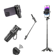 Wireless Selfie Stick with Handle Assistant Titanium Alloy Extendable Phone Holder for Vlogging and Photography